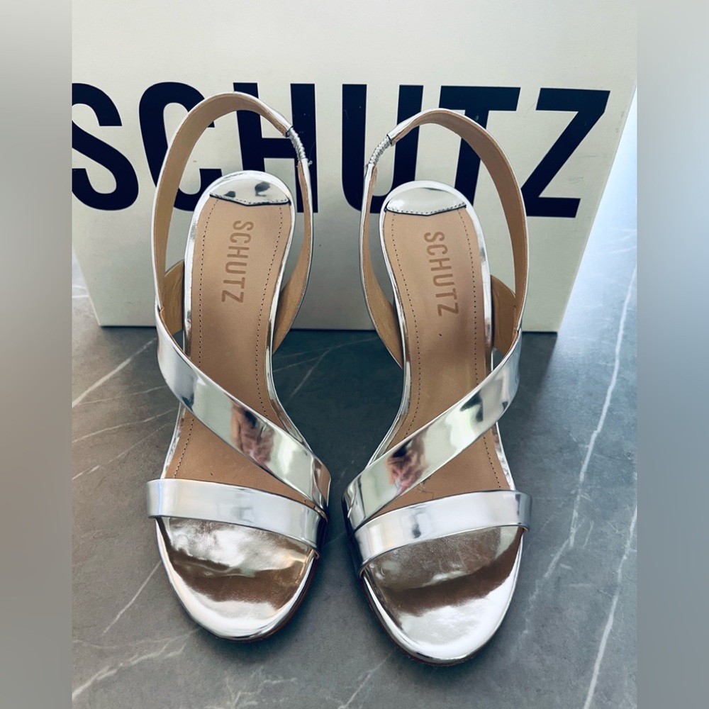 SCHUTZ Kelly Womens Leather Slingback Heels Sz. 6.5